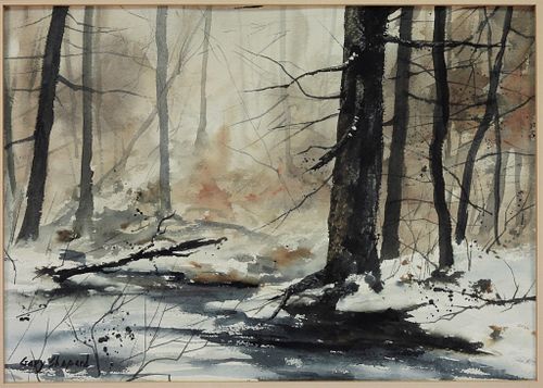 Gary Shepard Winter Landscape Watercolor Painting