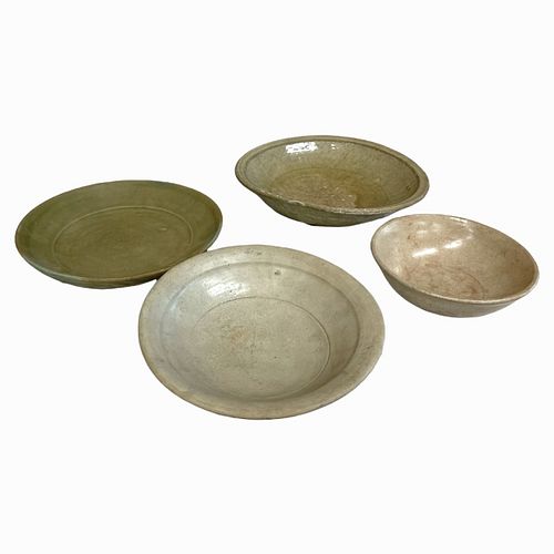 Lot 4 Antique Chinese Celadon Glazed Pottery Bowls