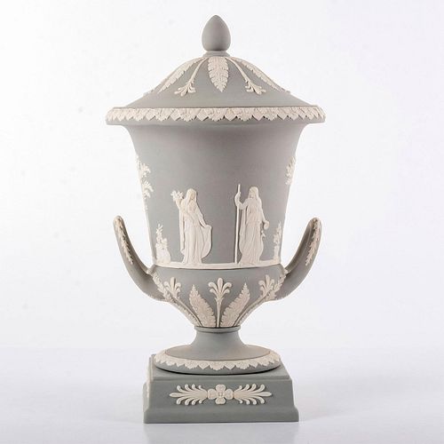 Wedgwood Gray Jasperware Lidded Urn