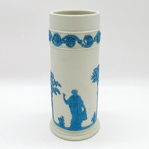 Wedgwood Pale Blue On Cream Jasperware Vase