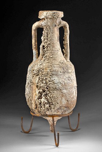 Large Roman Pottery Amphora w/ Marine Encrustations