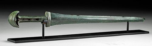 Fine Luristan Bronze Short Sword w/ Lunate Pommel