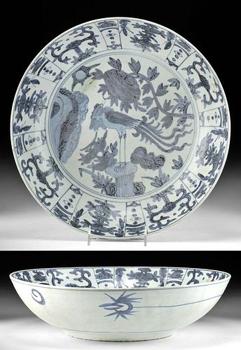 Chinese Ming Dynasty Swatow Ware Bowl w/ Phoenix