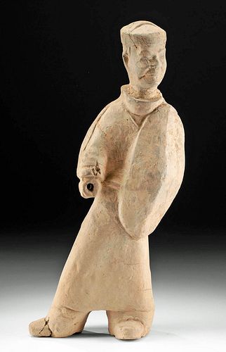 Chinese Han Dynasty Pottery Attendant Figure