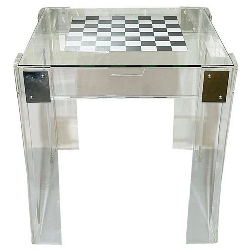 Lucite & Chrome Game Table