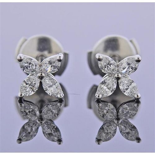 Tiffany &amp; Co Victoria Platinum Diamond Stud Earrings