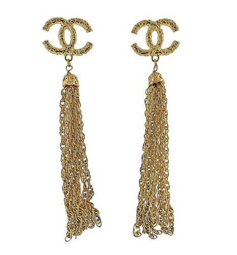 Chanel CC Tassel Earrings