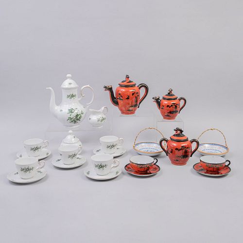 Servicio mixto de té. Alemania, China y Japón, SXX. Elaborados en porcelana Seltmann Weiden Bavaria y otras. Piezas: 22