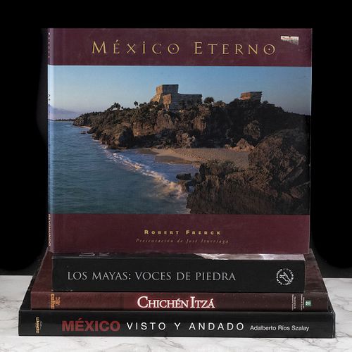 Libros sobre México y México Antiguo. Los Mayas Voces de Piedra / México Visto y Andado / Chichén Itzá. Piezas: 4.