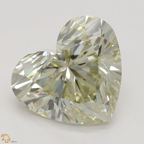 2.30 ct, Natural Fancy Light Brownish Greenish Yellow Even Color, VVS2, Heart cut Diamond (GIA Graded), Appraised Value: $24,200 