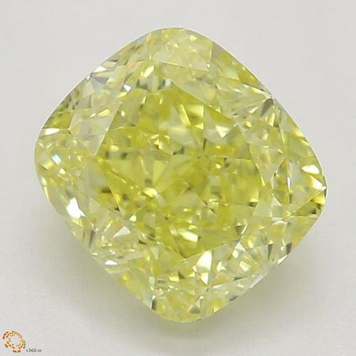 1.03 ct, Natural Fancy Intense Yellow Even Color, IF, Cushion cut Diamond (GIA Graded), Appraised Value: $22,800 