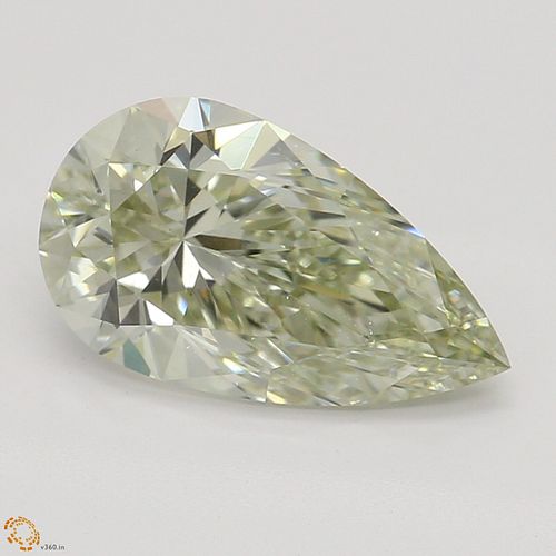 1.20 ct, Natural Light Greenish Yellow Color, SI1, Pear cut Diamond (GIA Graded), Appraised Value: $21,200 
