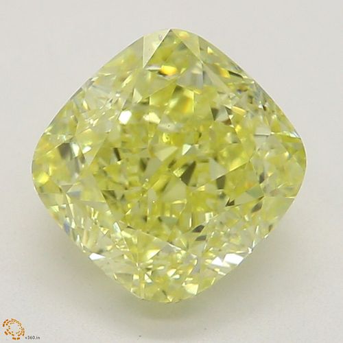 1.20 ct, Natural Fancy Intense Yellow Even Color, SI1, Cushion cut Diamond (GIA Graded), Appraised Value: $20,600 
