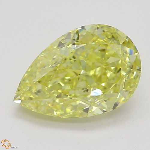 1.11 ct, Natural Fancy Intense Yellow Even Color, SI1, Pear cut Diamond (GIA Graded), Appraised Value: $24,500 