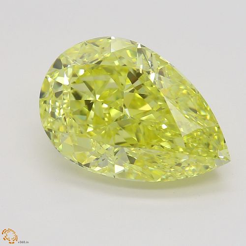 4.68 ct, Natural Fancy Intense Yellow Even Color, IF, Pear cut Diamond (GIA Graded), Appraised Value: $328,500 