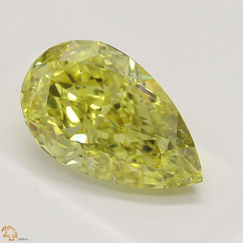 1.55 ct, Natural Fancy Intense Yellow Even Color, SI1, Pear cut Diamond (GIA Graded), Appraised Value: $48,000 