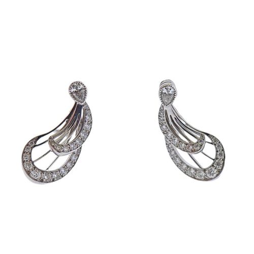 Lalique Libellule 18k Gold Diamond Earrings