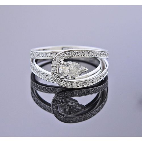 Fred Paris GIA 0.51ct Diamond Platinum Lovelight Ring