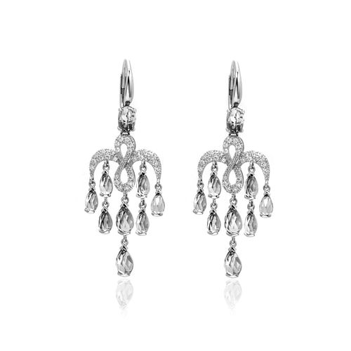 Mimi Milano Angie 18k Gold Topaz Diamond Earrings