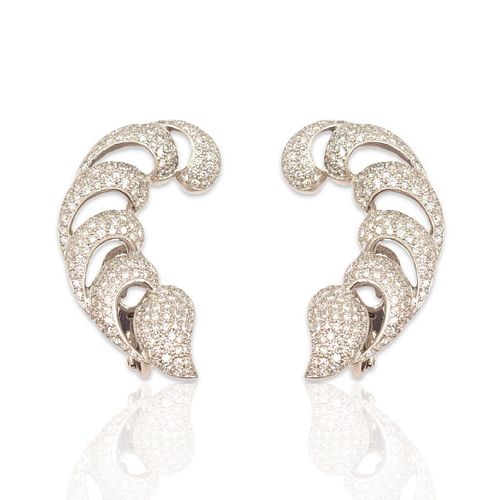 18k Gold 5ctw Diamond Earrings