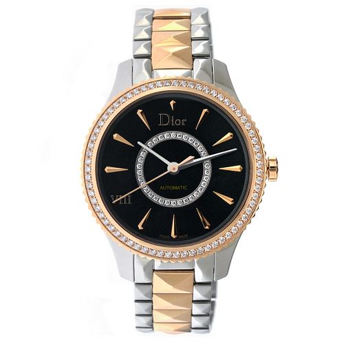 Dior VIII 18K Rose Gold Diamond Automatic Ladies Watch CD1525I1M001