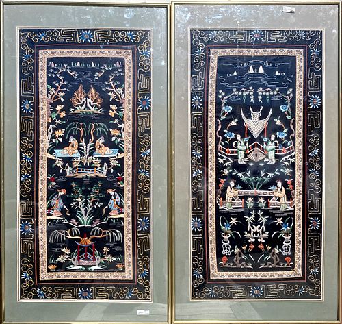 A Pair of Framed Embroidery