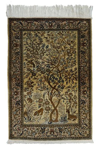 Persian Silk Qum Rug, 3'4" x 5'3"