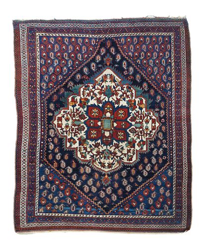 Antique Afshar Rug, 3'11" x 4'10"