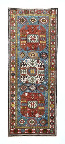 Antique Caucasian Kazak Rug, 3'6" x 9'10