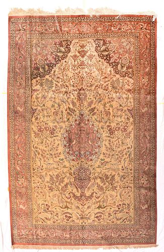 Persian Silk Qum Rug, 6'4'' x 9'9''