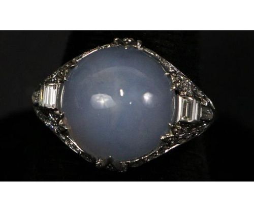 Platinum 14.98ct Sapphire Diamond Ring