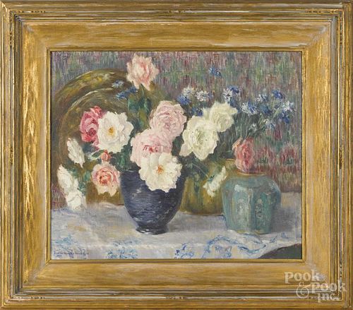 Susan Hayward Schneider (American, b. 1876), oil on canvas still life, signed lower left and dated