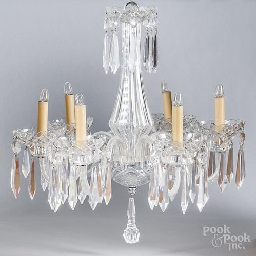 Waterford crystal chandelier, together with a pair of wall sconces, 19'' h., 19'' w.