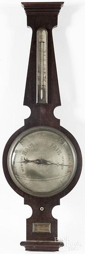 New York rosewood veneer barometer, 19th c., 43 1/2'' h.