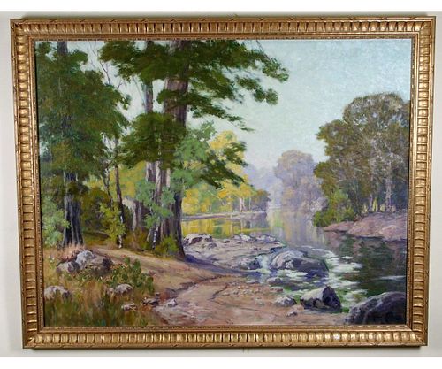 PETER LANZ HOHNSTEDT GUADALUPE RIVER OIL PAINTING