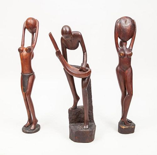 Three African Carved Hardwood Figures