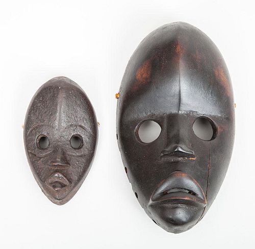 Two African Carved Wood Dan Masks