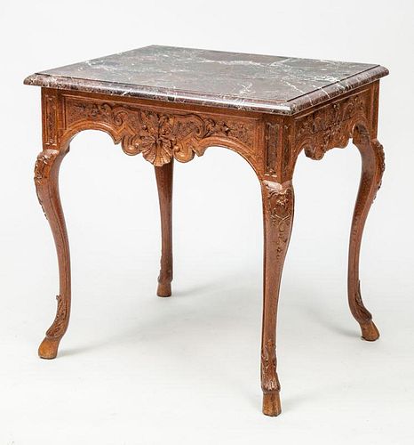 Régence Style Carved Oak Side Table