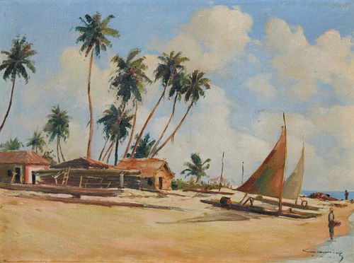Big Pine Key Florida painting, 20th C.