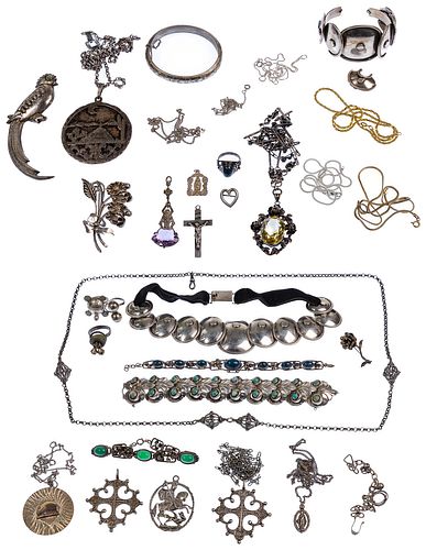 Sterling, Coin (900) and European (800) Silver Jewelry Assortment