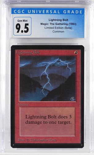 Magic The Gathering Beta Lightning Bolt CGC 9.5