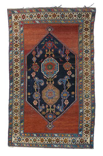 Antique Persian Hamedan Rug, 4'1" x 5'7'