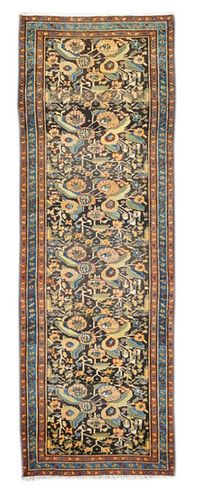 Antique Persian Malayer Long Rug, 3'4" x 10'