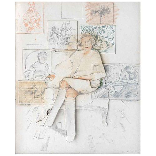 LARRY RIVERS, Drawn from the collection, 1984, Firmada, Litografía y collage sobre papel hecho a mano H. C. 10 / 10, 100 x 83 cm