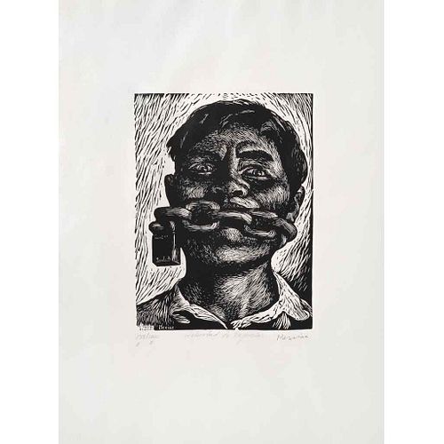 ADOLFO MEXIAC, Libertad de expresión, Firmada, Xilografía 134 / 1000 E.E., 76 x 55 cm