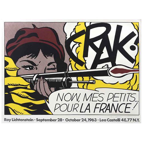 ROY LICHTENSTEIN, Crack I Now, Mes Petits . Pour La france I, 1963, Firmada Litografía Offset S/N, 51 x 72 cm