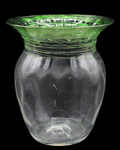 Steuben Threaded Art Glass Vase