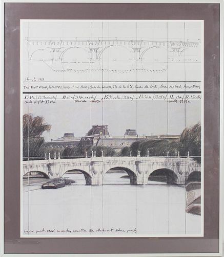 Cristo Blueprint French Bridge in Paris