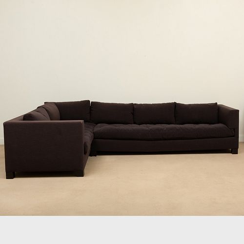 Christian Liaigre Brown Upholstered Sectional Sofa