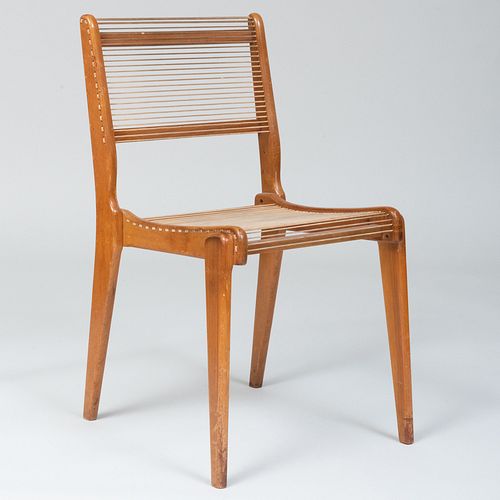 Modern Walnut and Cord 'String Chair'